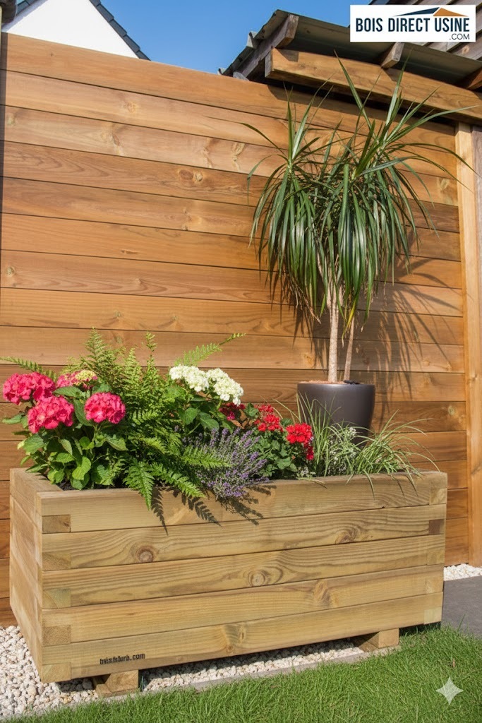 Jardinière en bois de pin massif 40x40x23 cm | Leroy Merlin