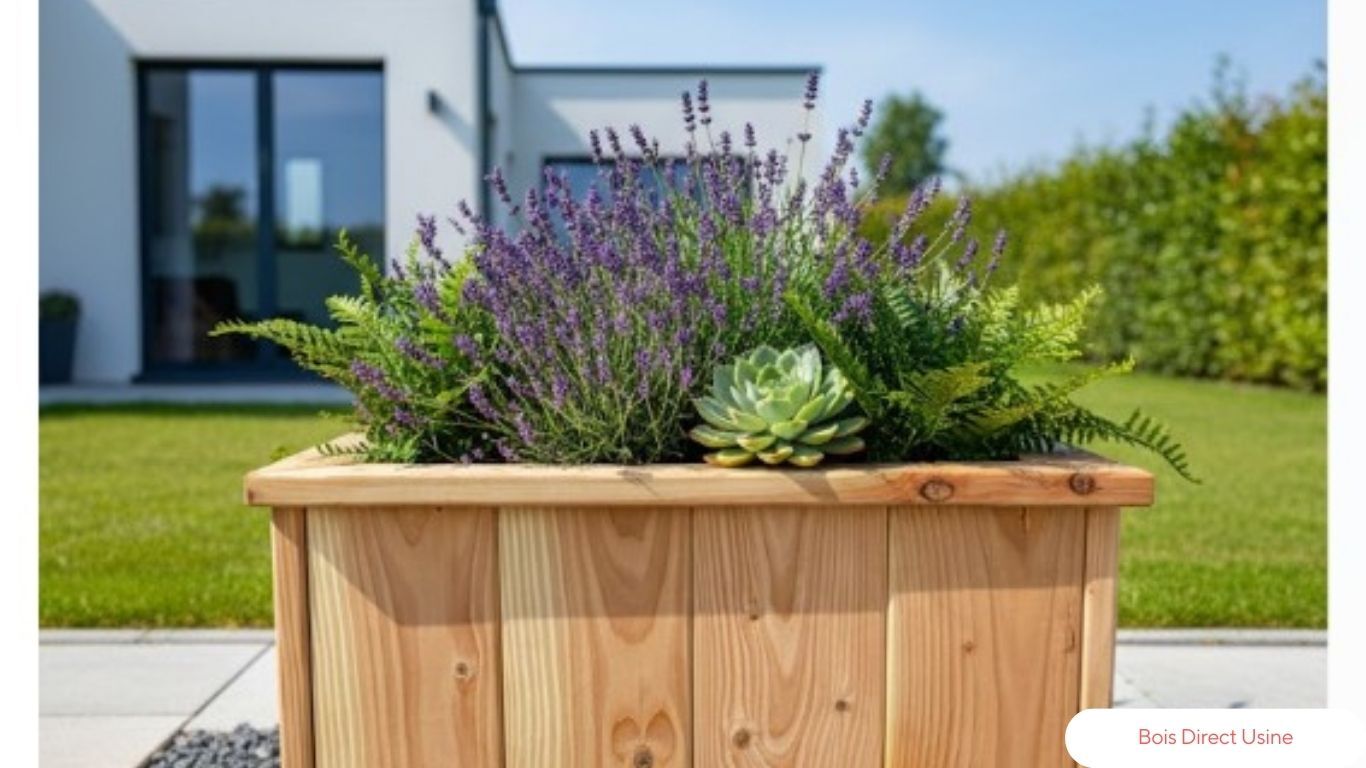 Jardinière douglas 80x60cm Hauteur 40cm T