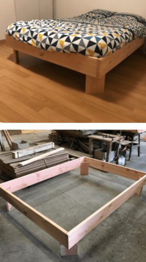 Lit en bois douglas