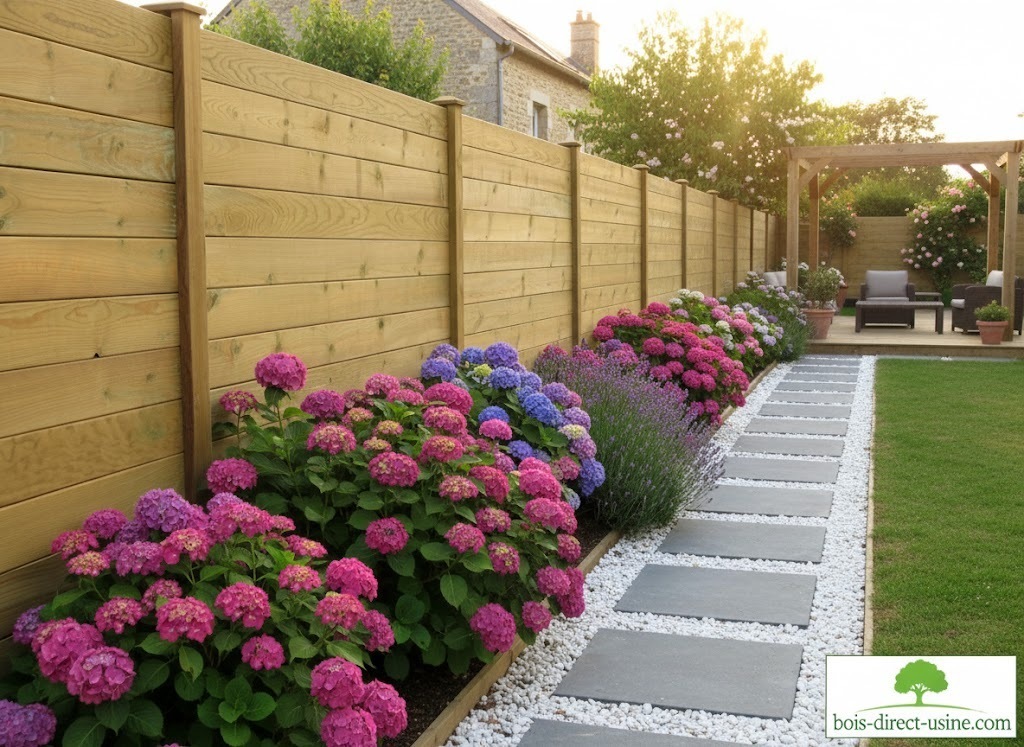 Palissade bois bordure jardin