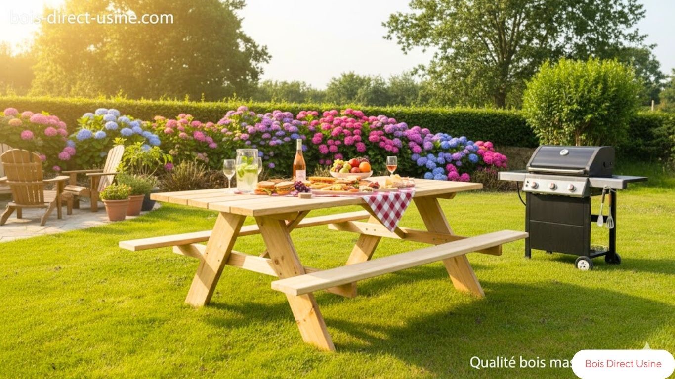 Table en pin 32 mm non traitée T