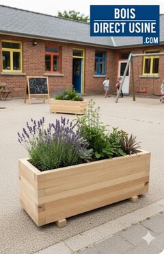 Jardinière 80x40cm Hauteur 35cm non traité