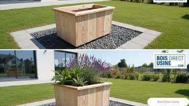 Jardinière douglas 80x40cm Hauteur 54cm