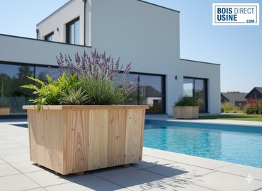 Jardinière douglas 80x40cm Hauteur 54cm T