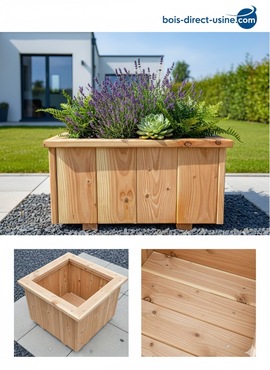 Jardinière douglas 80x60cm Hauteur 40cm (1)