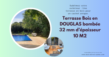 Pack terrasse douglas bombée 10m2  32mm