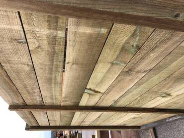 Palissade Bois PIN traitée autoclave classe 4 - Pose en AJOURE - L 10.00ml x H 2.00ml (27mm)