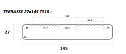 Profil lame terrasse bois 27x145