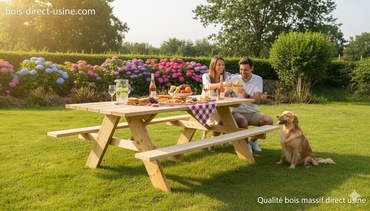 Table en pin 32 mm non traitée